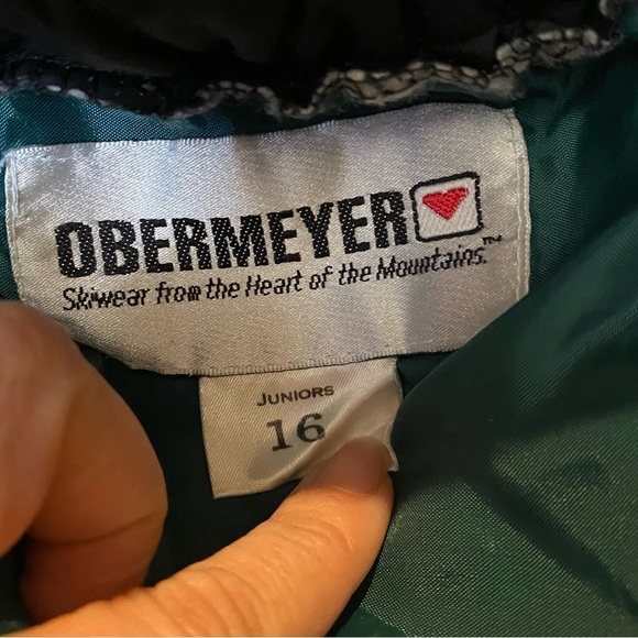 OBERMEYER Green Black Ski Snowboard Pants Size Junior 16Y Unisex-Missing Parts - Picture 10 of 12